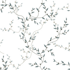 seamless pattern of branches and leaves