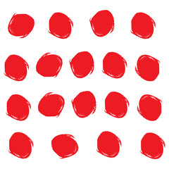Scarlet Brushes Handwritten. Red Ink Distress. Stroke Isolated. Brushstroke Distress. Watercolor Freehand. Paint Abstract. Paintbrush Creative. Set Distress. Grungy Acrylic.