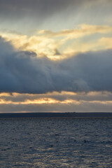 beautiful sunset on the Volga River