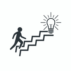 illustration of people climbing the ladder of success 