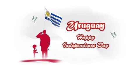 Fototapeta na wymiar vector illustration for Uruguay independence day