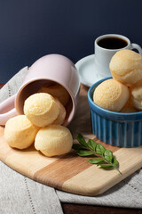 Brazilian snack cheese bread .