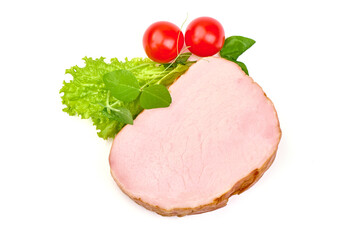 Smoked loin, isolated on white background. High resolution image.