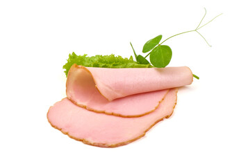 Smoked loin, isolated on white background. High resolution image.