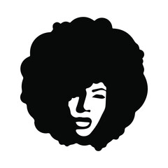 Sketching beauty african young woman. Afro female portrait. Hand drawn fashion illustration. Black lady curly