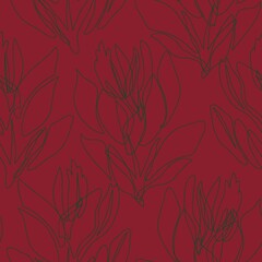 Christmas Floral Seamless Pattern Background