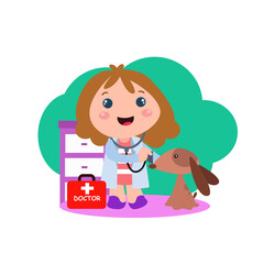 Little girls play. Children's activities.vector template design illustration