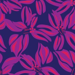 Purple Floral Seamless Pattern Background