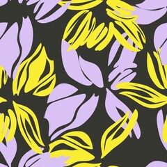 Purple Floral Seamless Pattern Background