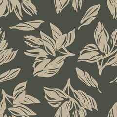 Green Floral Seamless Pattern Background
