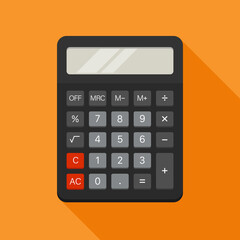 Electronic calculator in flat style