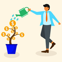 business investment flat illustration vector graphic