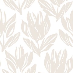 Brown Floral Seamless Pattern Background