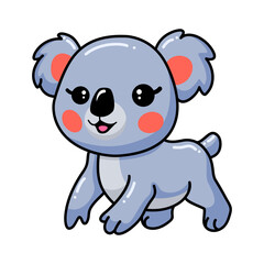 Cute baby koala cartoon posing