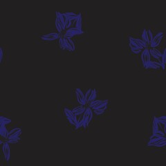 Blue Floral Seamless Pattern Background