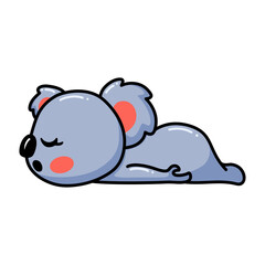 Cute baby koala cartoon sleeping