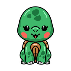 Cute baby turtle cartoon sitting