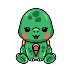 Cute baby turtle cartoon sitting