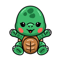 Cute baby turtle cartoon sitting