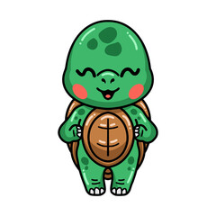 Cute baby turtle cartoon standing