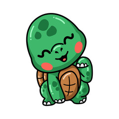 Cute baby turtle cartoon posing