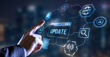 Internet, business, Technology and network concept. Update software computer program upgrade.
