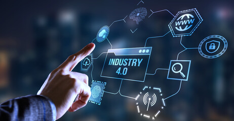 Internet, business, Technology and network concept.Industry 4.0 Cloud computing, physical systems,...