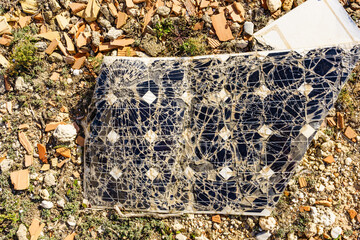 Damaged solar photovoltaic panel