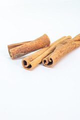 Cinnamon sticks isolated on white background