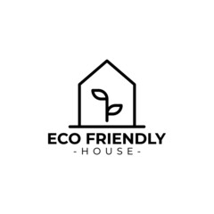eco home tropical concept pictorial logo design