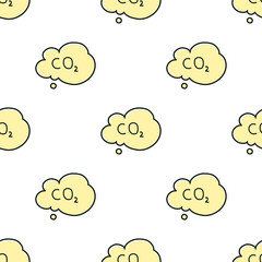 Gas CO2 cloud poisonous seamless background. Vector illustration transparent background.