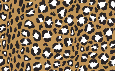 Abstract modern leopard seamless pattern. Animals trendy background. Brown and black decorative vector stock illustration for print, card, postcard, fabric, textile. Modern ornament of stylized skin