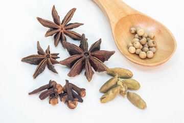 Herbs and spices - aniseed, cinnamon and other ingredients