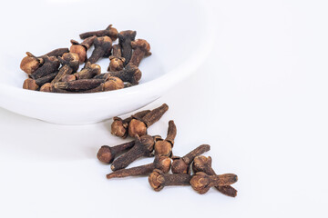 Dry brown spice cloves (flower buds of Syzygium aromaticum) - cooking ingredients