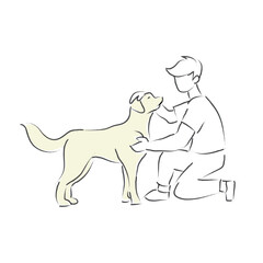 Illustration of Man adopts a dog