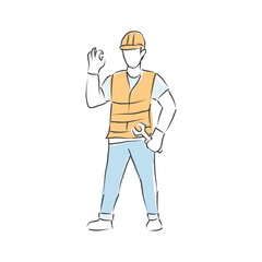 Vector illustration Male construction worker