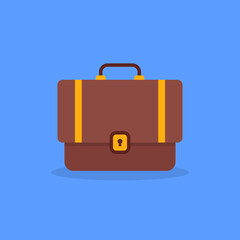 cartoon minimal brown suitcase icon
