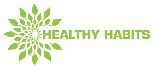 Healthy Habits Leaves Green Circular Text From Inside 
