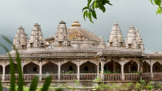 Baroque Facade Exterior Of Hindu Temple Near Brahmagiri, Trimbakeshwar Western Ghats, Maharashtra, India. - Static Shot