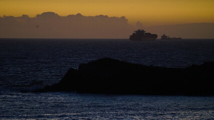 Sea - Sunset - Orange - Ocean - Nature - Sun - Night