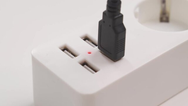 turn on wire. a versatile modern white extension cord with sockets and usb ports