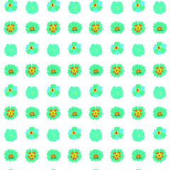 Fototapeta na wymiar Blue Flower Seamless Pattern. Vector Illustration of Nature Floral Background.