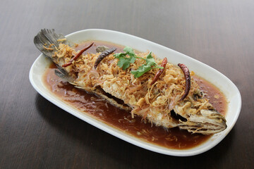 Fried Fish with Tamarind Sauce