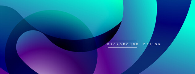 Abstract overlapping lines and circles geometric background with gradient colors