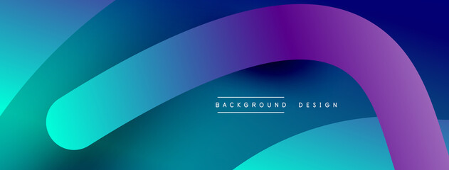 Abstract overlapping lines and circles geometric background with gradient colors