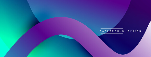 Abstract overlapping lines and circles geometric background with gradient colors