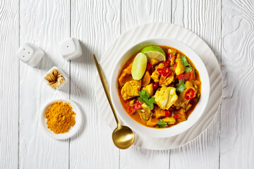 Moqueca Baiana, brazilian fish curry, top view