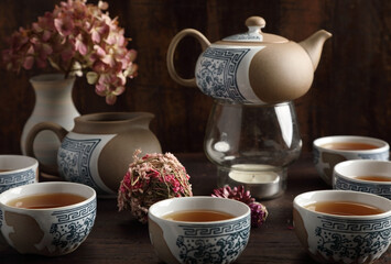 Still life with a tea set