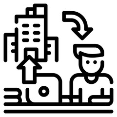 work home line icon
