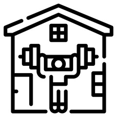 workout home line icon